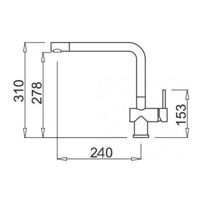 ELLECI MMKSTR73 Rubinetto Miscelatore Cucina Canna Alta Girevole Titanio 73