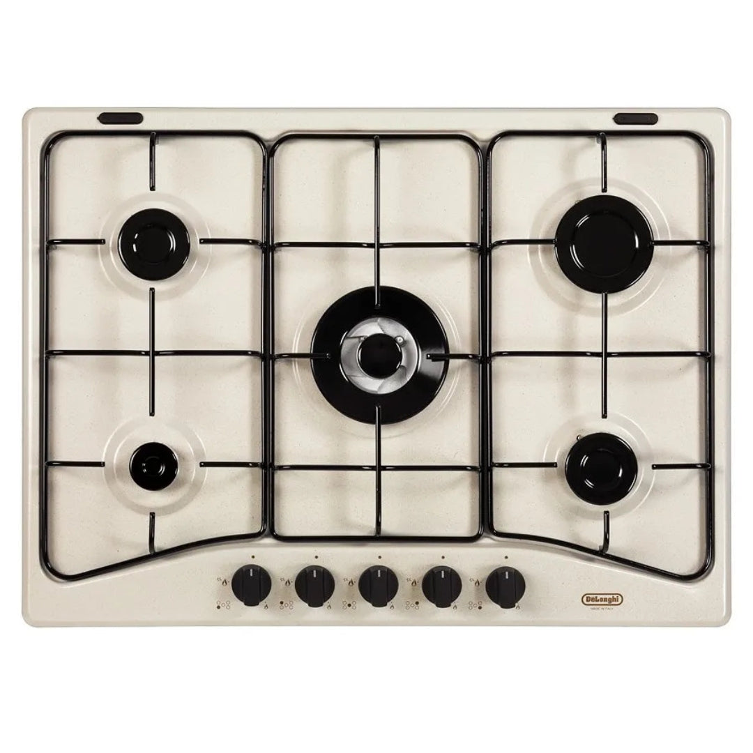 DE'LONGHI FAMILY FFS57ASV Piano Cottura Gas Incasso 5 Fuochi Avena cm. 70 x 50