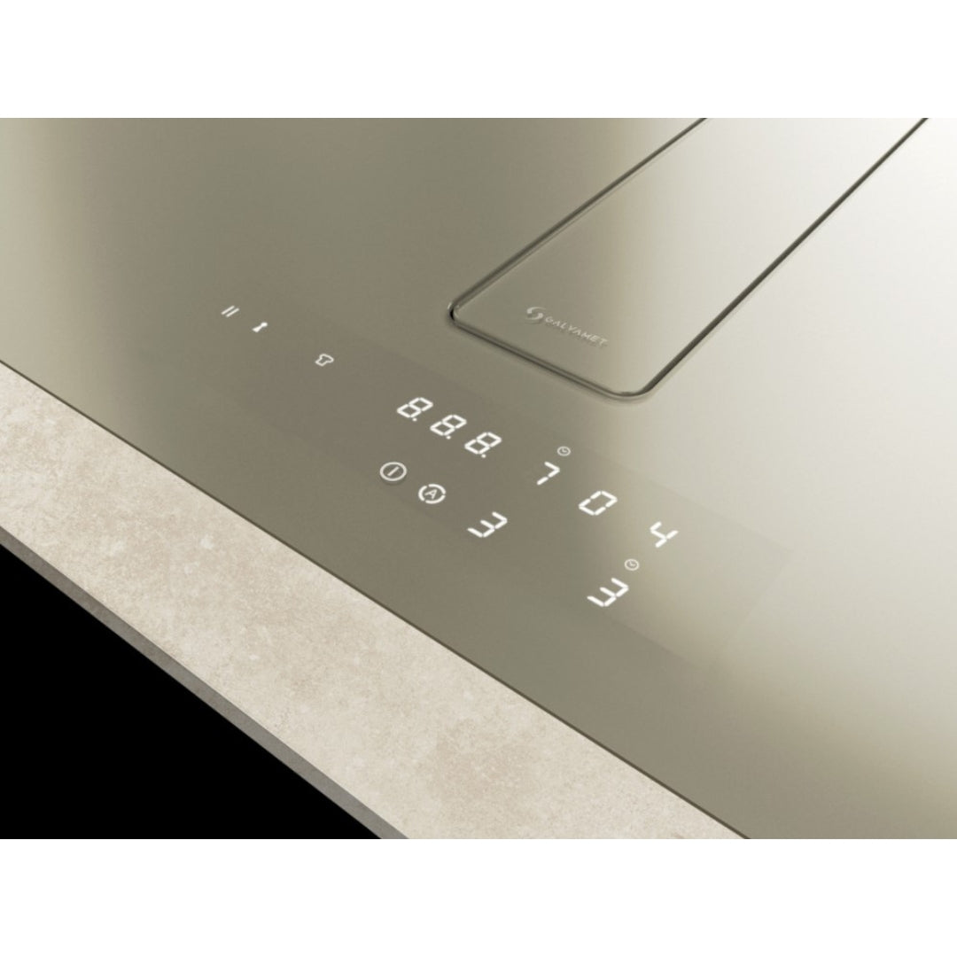 Galvamet PERFECTO 80/A 0EPRC080A368000 Essence Edition Piano Cottura Induzione con Cappa Integrata 4 Zone Bridge 700 m³/h A++ Vetroceramica cm. 80 x 52