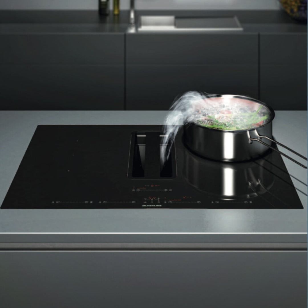 SILVERLINE 7170.8.733.02 Piano Cottura Induzione Cappa Integrata 4 Zone Cottura cm. 85 x 52