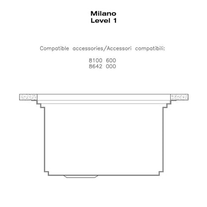 FOSTER MILANO 1014850 Lavello Cucina 1 Vasca Incasso Sottotop Inox cm. 84 x 50