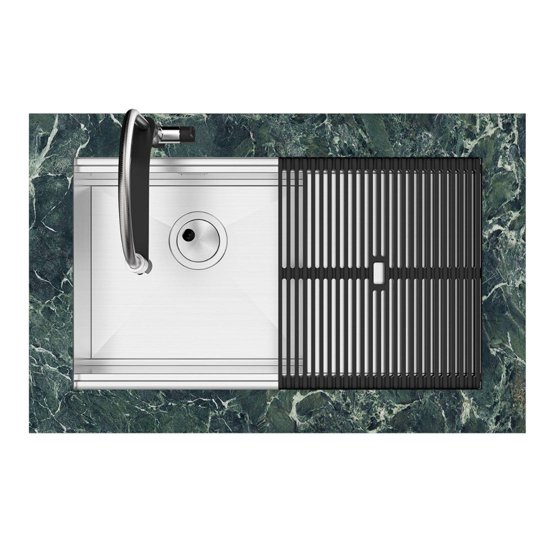 FOSTER MILANELLO 1034856 Lavello Gun Metal Workstation Sottotop Inox PVD 79 x 47