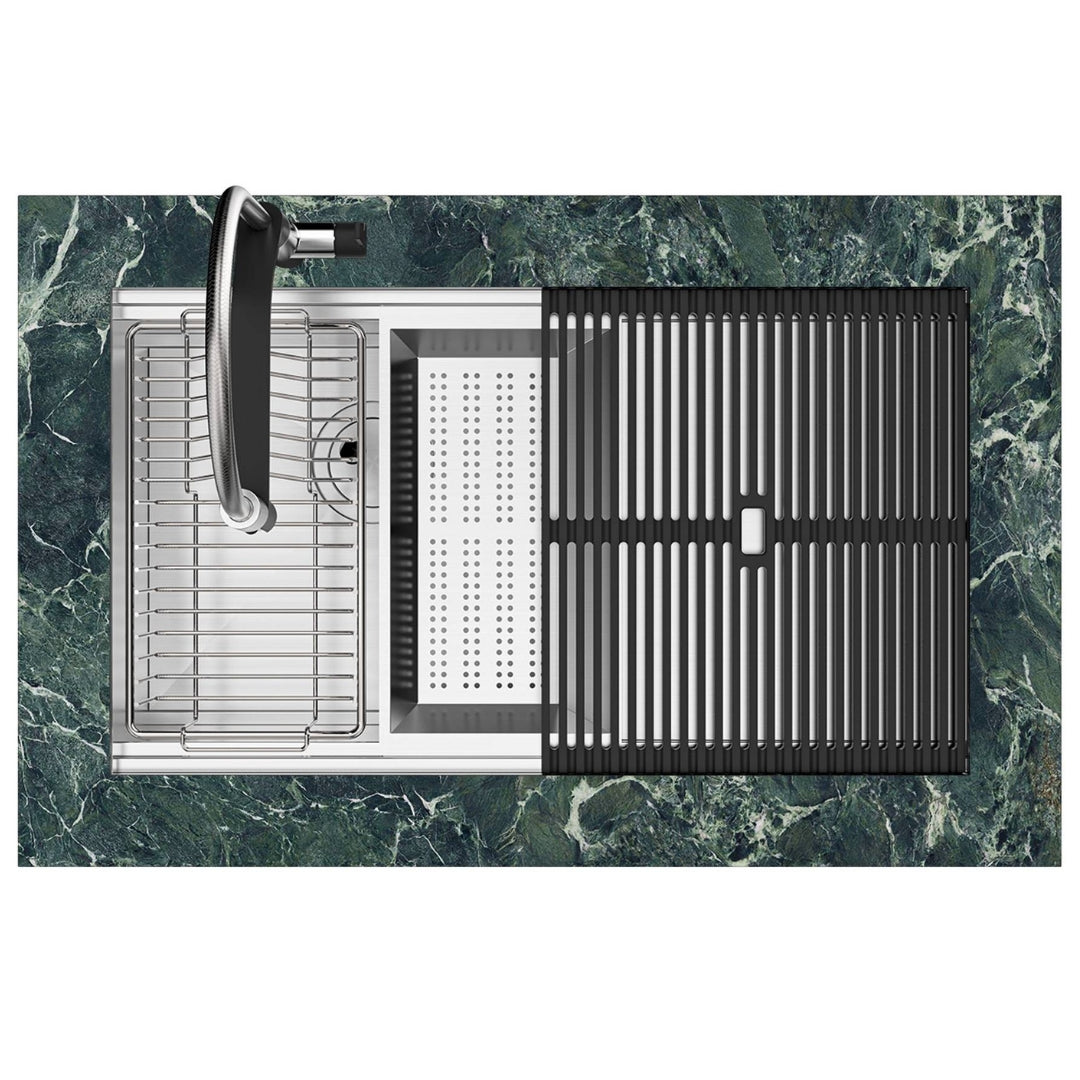 FOSTER MILANELLO 1034856 Lavello Gun Metal Workstation Sottotop Inox PVD 79 x 47