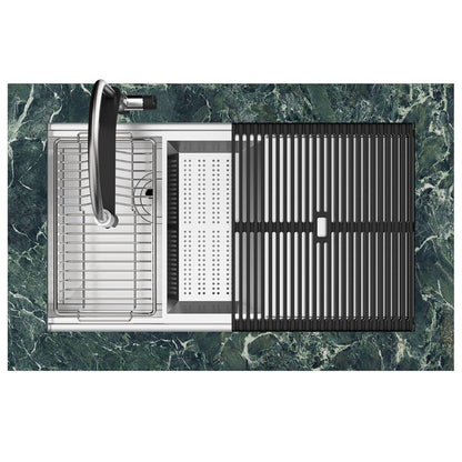 FOSTER MILANELLO 1034856 Lavello Gun Metal Workstation Sottotop Inox PVD 79 x 47