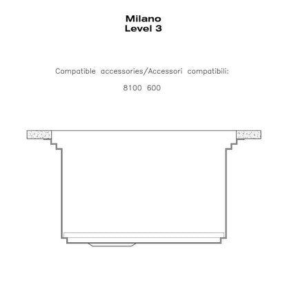 FOSTER MILANO 1014850 Lavello Cucina 1 Vasca Incasso Sottotop Inox cm. 84 x 50