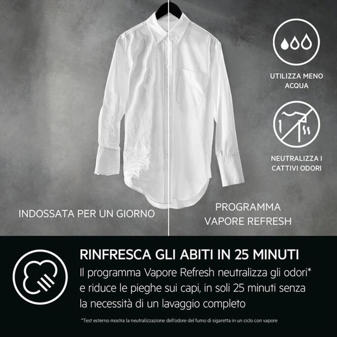 AEG Serie 9000 XLR9FBGA10SY Lavatrice AbsoluteCare 10 kg SoftWater Vapore Igienico cm. 60 x 60
