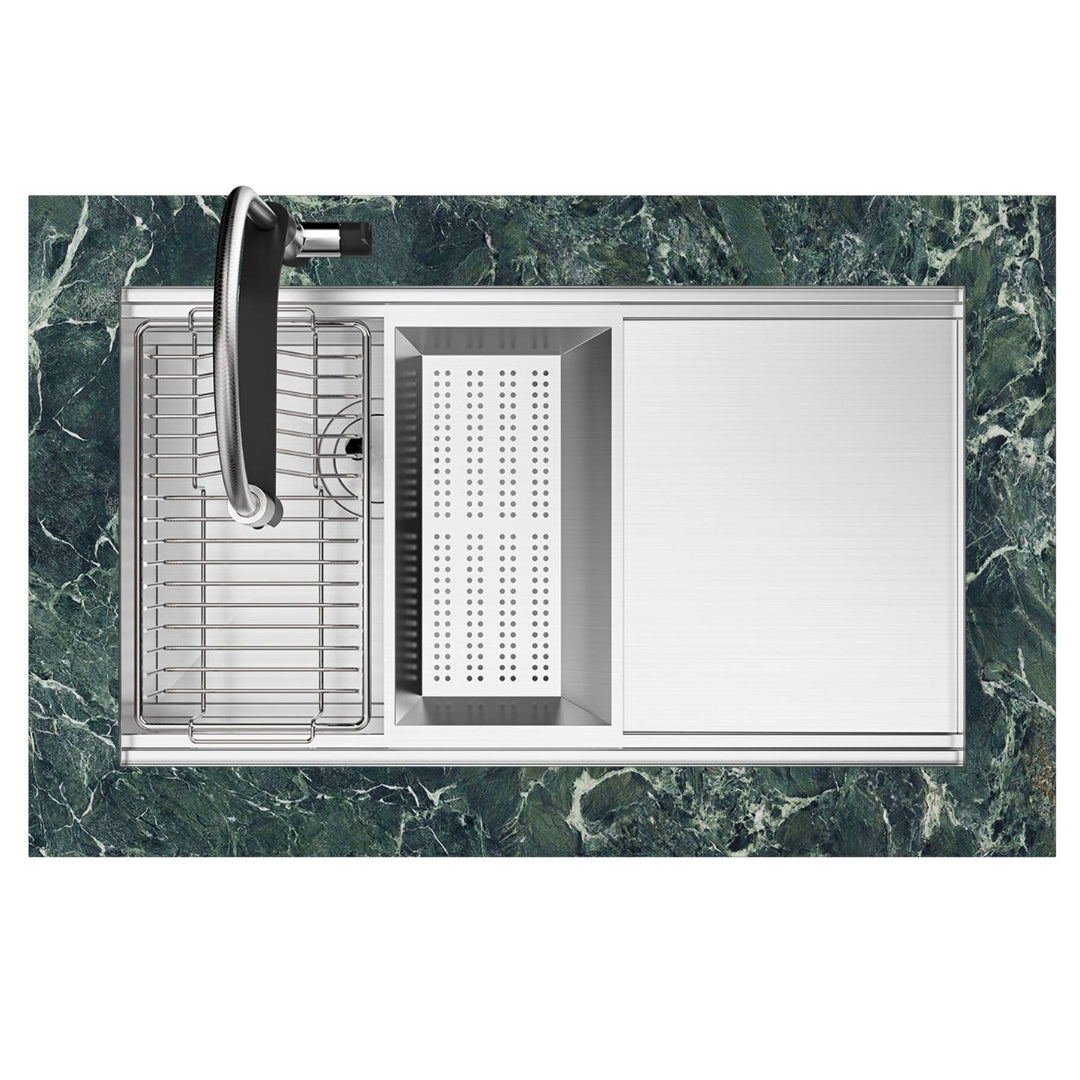 FOSTER MILANELLO 1034856 Lavello Gun Metal Workstation Sottotop Inox PVD 79 x 47