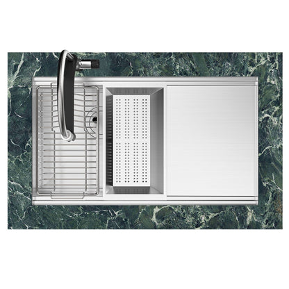 FOSTER MILANELLO 1034856 Lavello Gun Metal Workstation Sottotop Inox PVD 79 x 47
