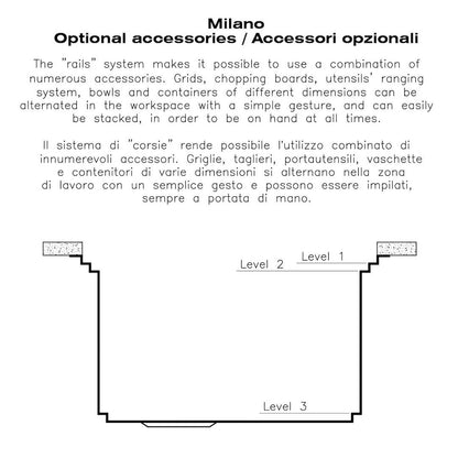FOSTER MILANO 1014850 Lavello Cucina 1 Vasca Incasso Sottotop Inox cm. 84 x 50