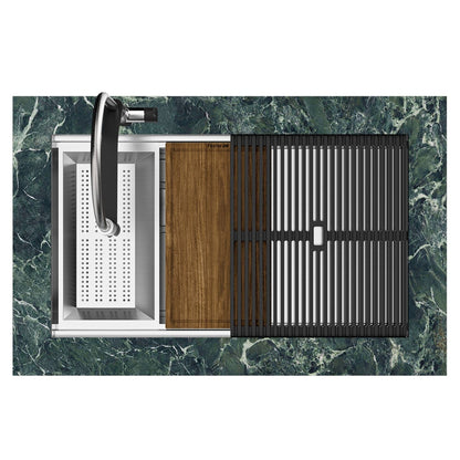 FOSTER MILANELLO 1034856 Lavello Gun Metal Workstation Sottotop Inox PVD 79 x 47