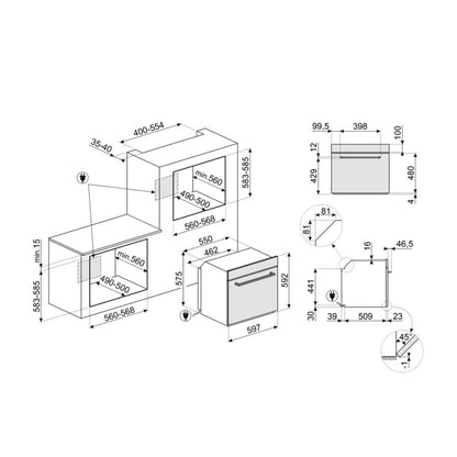 SMEG SELEZIONE SOP6401S2B Forno Combinato da Incasso Vapore Pirolitico 68 Lt. Classe A+ cm. 60 x 60