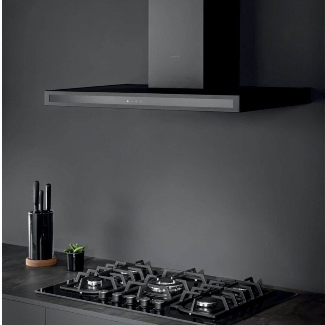 SILVERLINE 3173.9.733.04 Cappa a Parete 3 Velocità Classe A Nera Touch Control 69 dB cm. 90 x 50