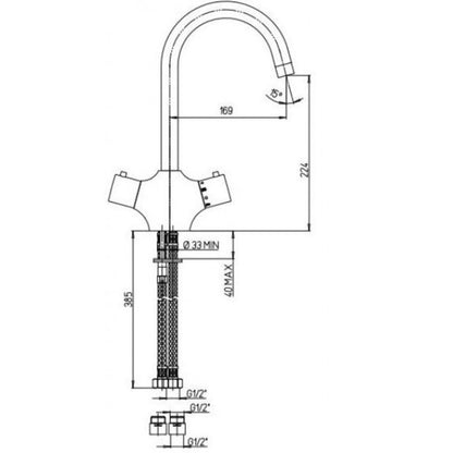 PAINI TAMAR 78CR572TH Rubinetto Cucina con Termostato Due Comandi Canna Girevole Cromato