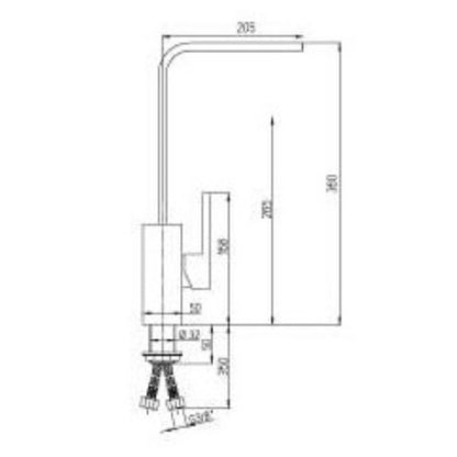 PAINI BESAR 84CR572HRPA Rubinetto Monocomando Quadrato Canna Girevole Bocca Tubo Dritta