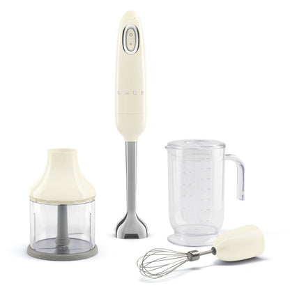 SMEG PED HBF03CREU Frullatore a Immersione con Frusta Tritatutto Misurino Crema 50's Style 700W