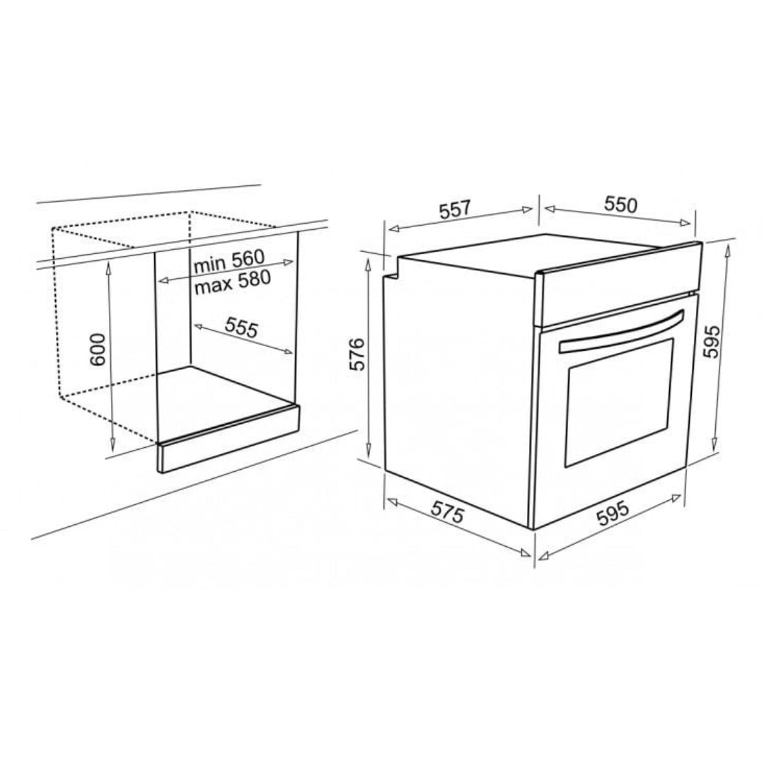 ELLECI PLANO FGSP60251NS Forno Elettrico Incasso Avena 78 Lt Classe A cm. 60 x 60