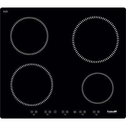 Foster 7370300 Piano Cottura Induzione Nero Vetroceramica 4 Zone Cottura cm. 58 x 51