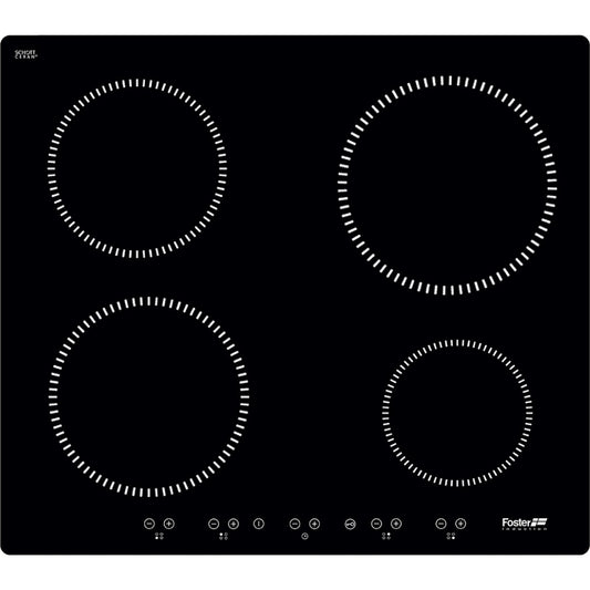 Foster 7370300 Piano Cottura Induzione Nero Vetroceramica 4 Zone Cottura cm. 58 x 51