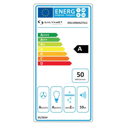 GALVAMET SLIVER 75/A 0ISLV075AG75L00 Cappa ad Incasso Portata 635 m3/h Anticondensa Luce Led Dimmerabile Antracite cm. 72 x 35 x 34