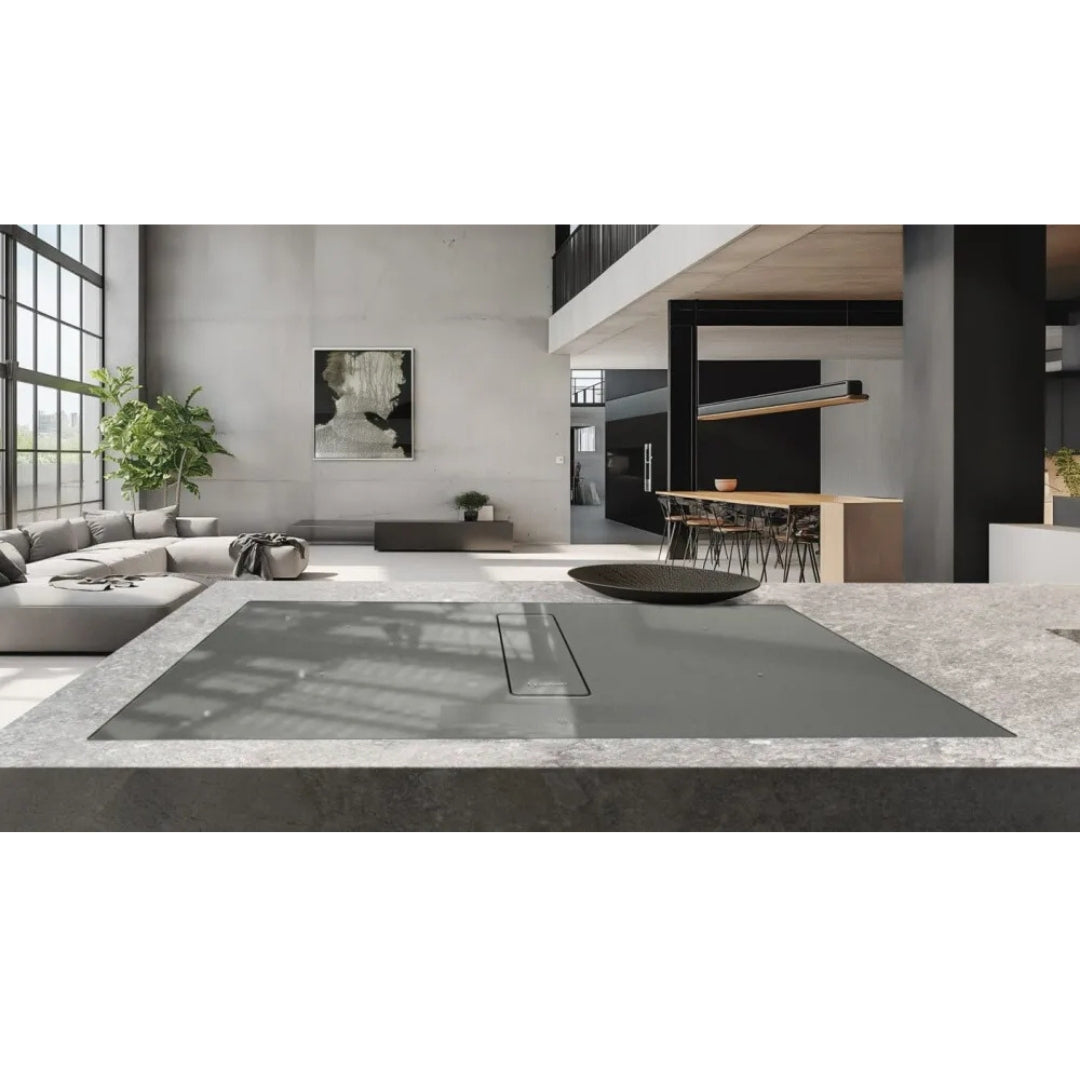 Galvamet 0EPRC080A468000 PERFECTO 80/A SMOKED SILVER Essence Edition Piano cottura Induzione Cappa Integrata 4 zone 700 m3/h, Bridge Classe A++ cm. 80 x 52