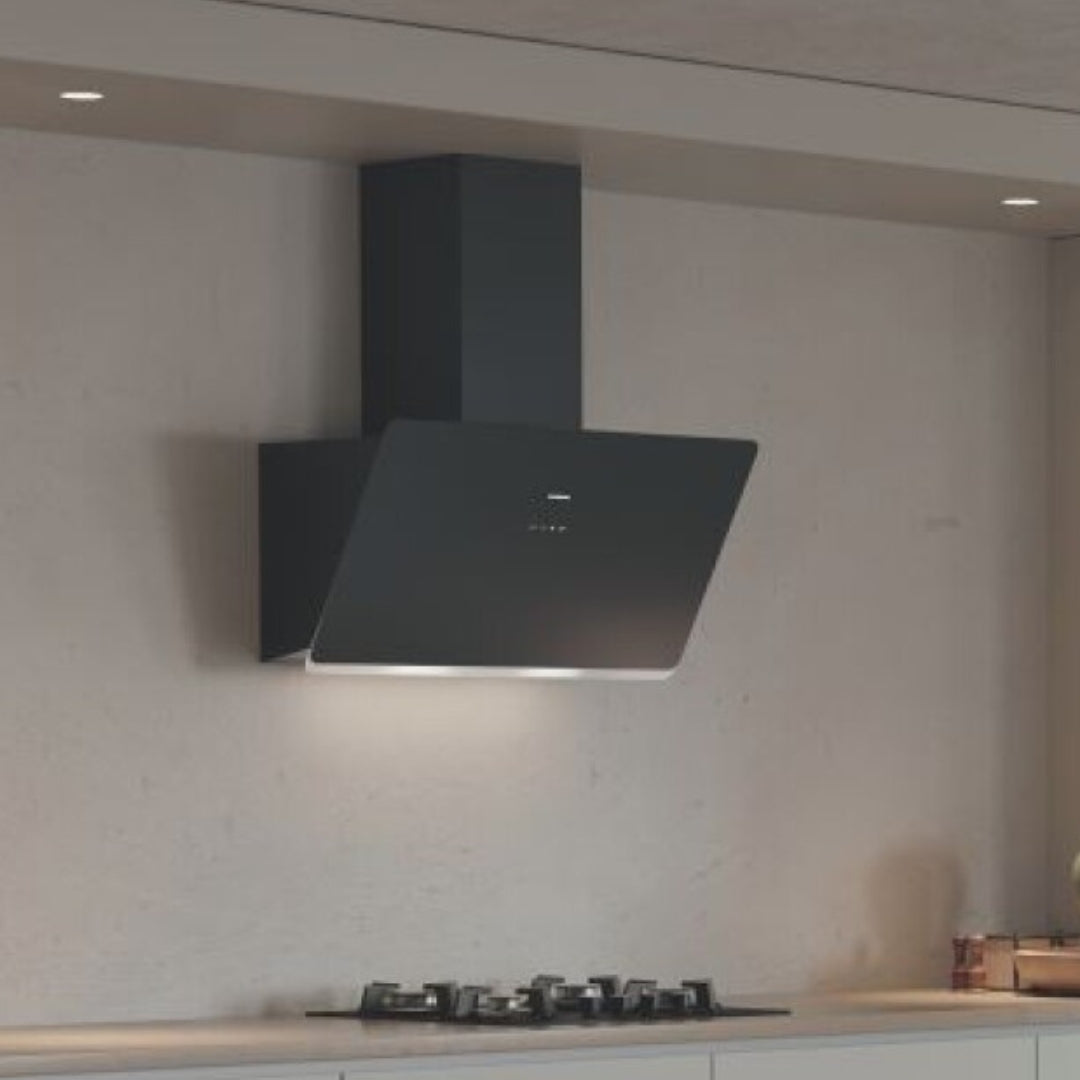 SILVERLINE SOHO DROP 3457.9.733.03 Cappa Parete 3 Velocità Nera Vetro e Acciaio cm. 89,6 x 39,5 x 113