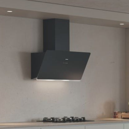 SILVERLINE SOHO DROP 3457.9.733.03 Cappa Parete 3 Velocità Nera Vetro e Acciaio cm. 89,6 x 39,5 x 113