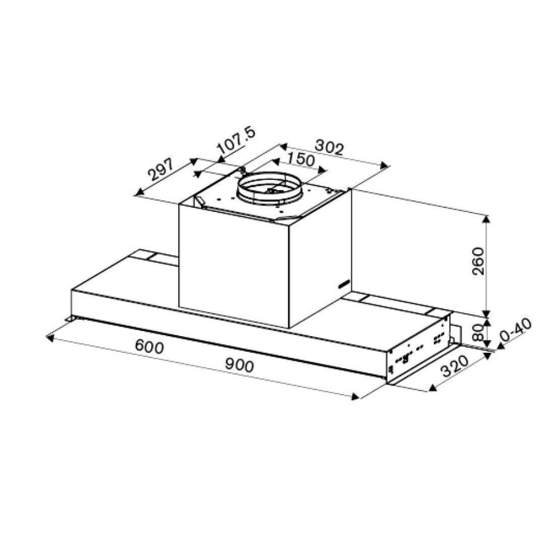 F.LLI BERTAZZONI Serie Professional KND60T1AXT Cappa Incasso Inox Led cm. 60