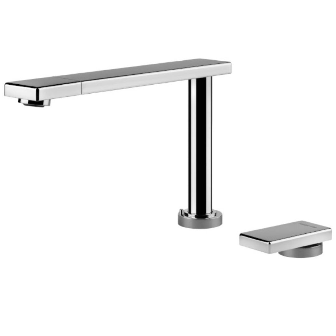 FOSTER ECLIPSE 8499000 Miscelatore Monocomando Cucina Sottofinestra Cromato Abbattibile con Canna e Testina Girevoli