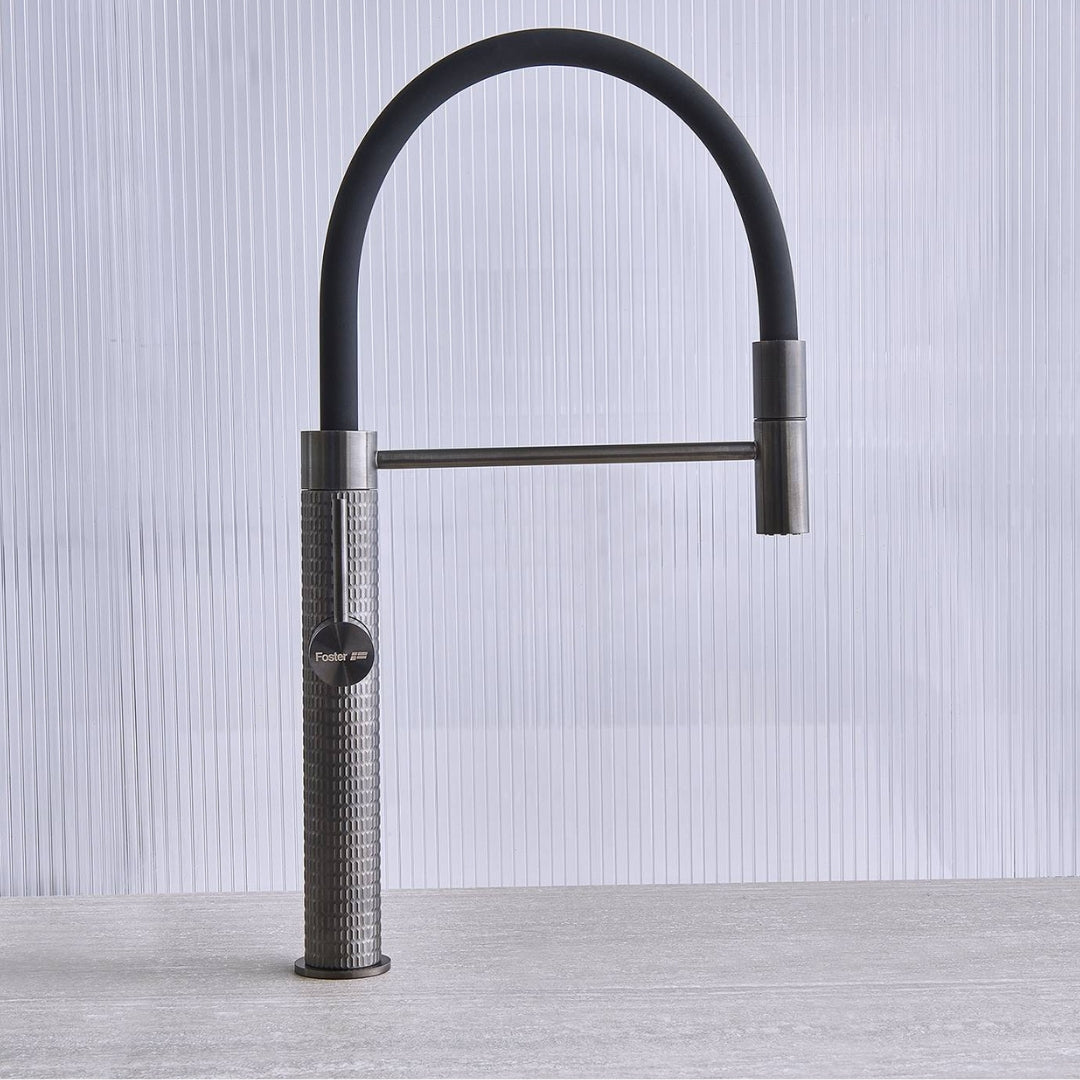 FOSTER SKIN GUN METAL 8424856 Miscelatore Cucina Monocomando Doccetta Estraibile e Canna Girevole