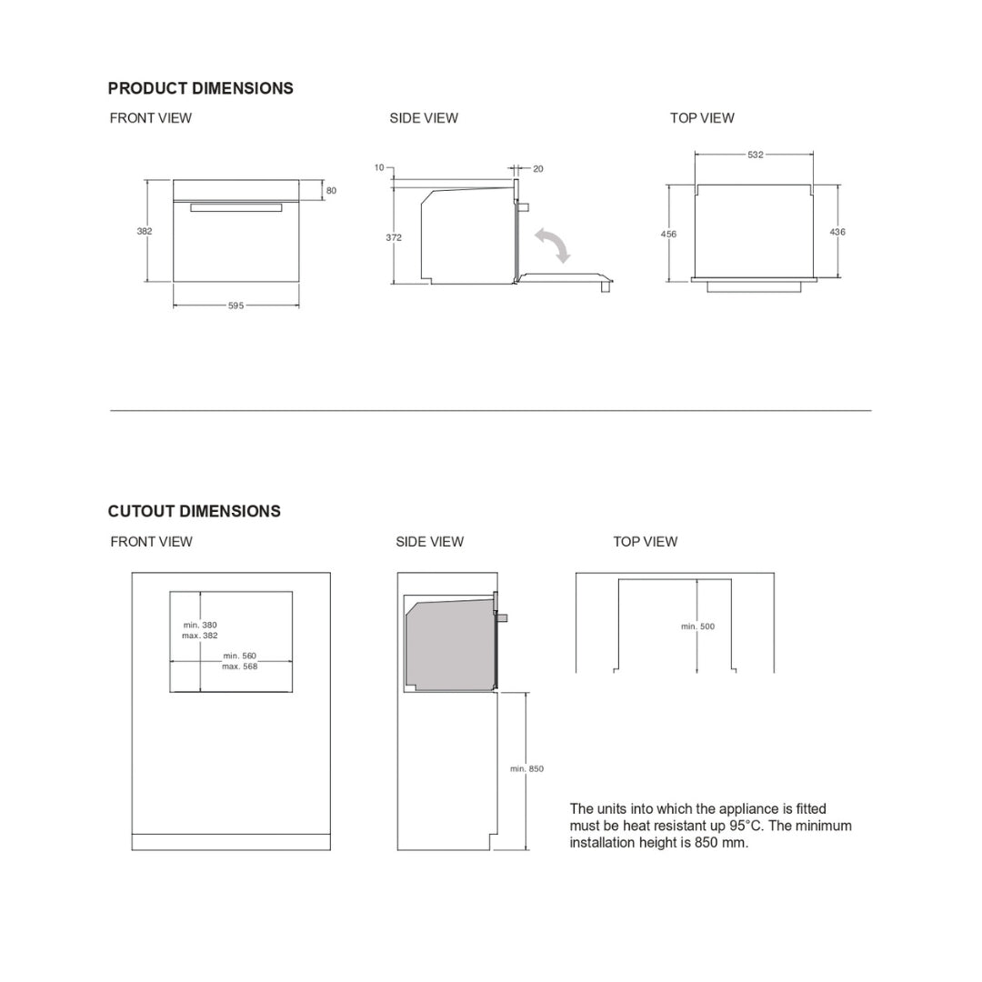 F.LLI BERTAZZONI MODERN FMOD3053WLB1 Forno Microonde Incasso Nero 34 Lt. cm. 60 x 40