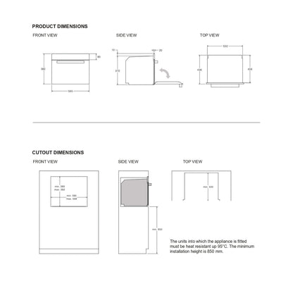 F.LLI BERTAZZONI MODERN FMOD3053WLB1 Forno Microonde Incasso Nero 34 Lt. cm. 60 x 40