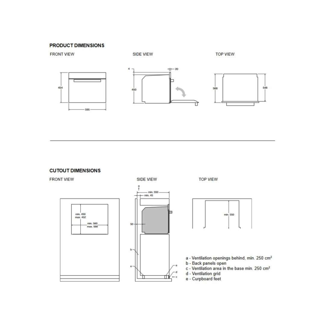 F.LLI BERTAZZONI FMOD4053MLB1 Forno Microonde Combinato Incasso 7 Funzioni 10 Programmi 50 Lt. cm. 60 x 45