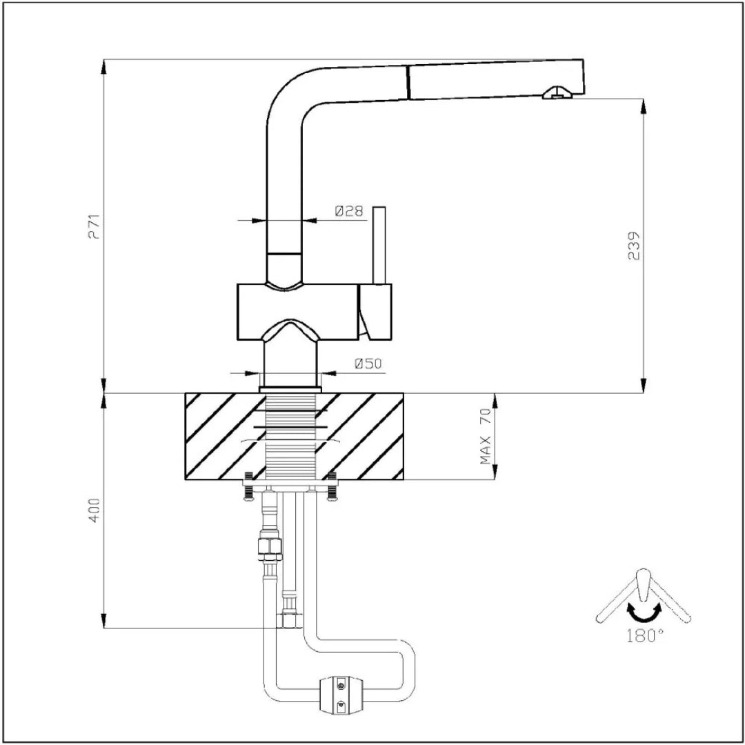 FOSTER ATOMO PLUS 8551000 Miscelatore Cucina Doccetta Estraibile Inox Satinato