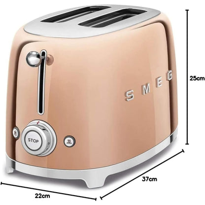 SMEG TSF01RGEU Tostapane Oro Rosa 2 Fette 50’s Style Funzione Bagel 950W