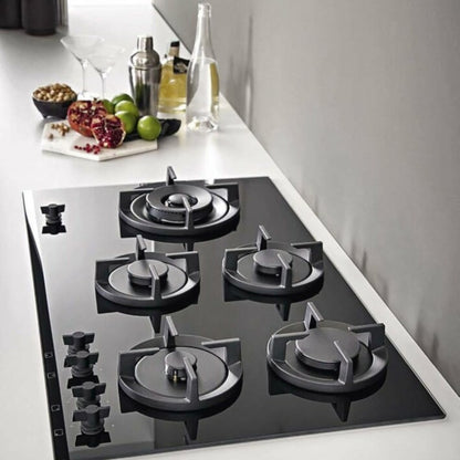F.LLI BERTAZZONI P905LMODGNE Piano Cottura 5 Fuochi Griglie Ghisa Vetro Nero cm. 90 x 50