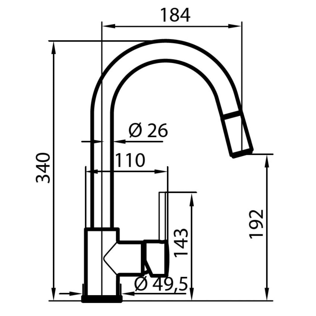 FOSTER ARC PLUS 8421000 Rubinetto Cucina Canna Alta Doccetta Estraibile Cromo