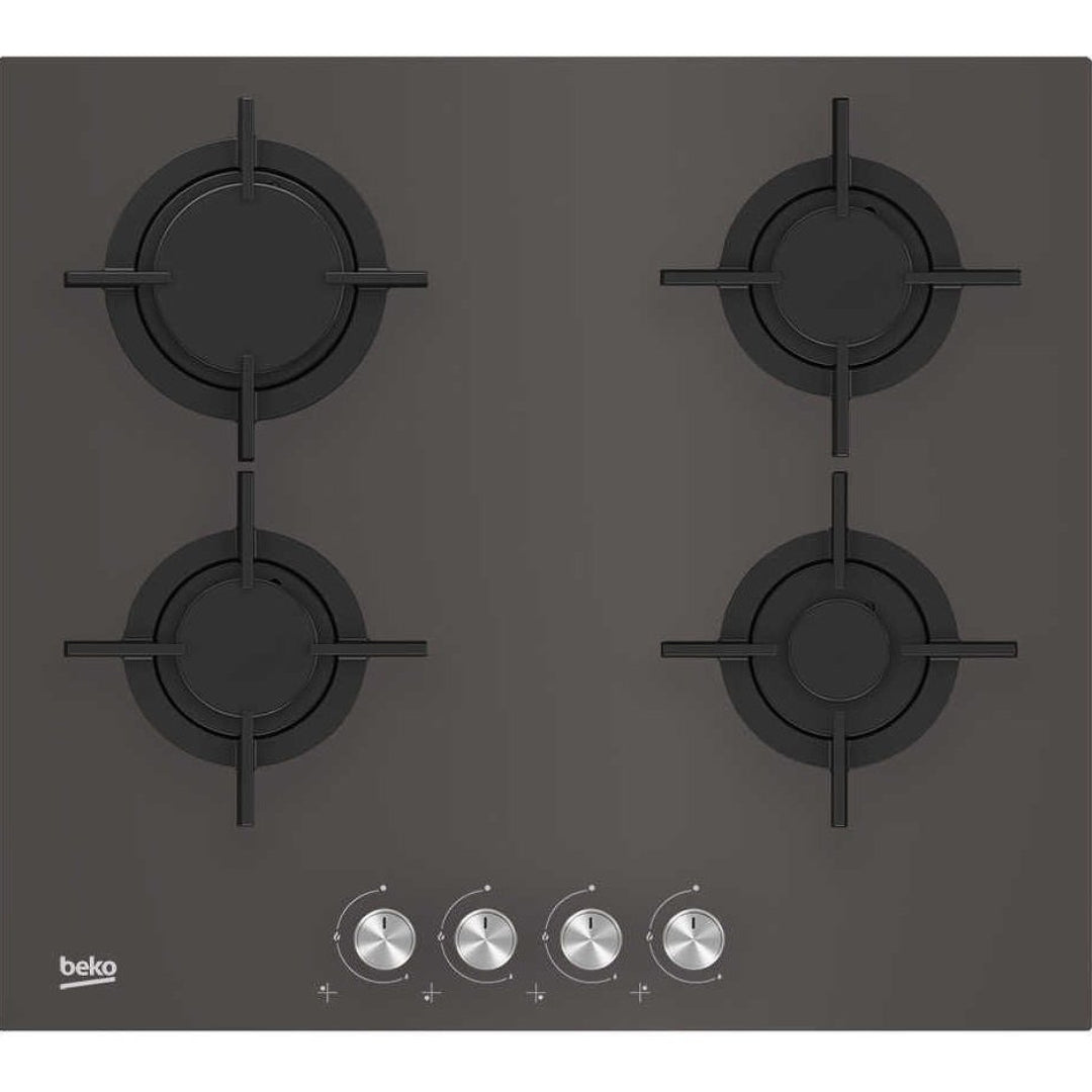 BEKO ZARA HILG64222SZG Piano Cottura 4 Fuochi a Gas Vetro Grigio cm. 60 x 50