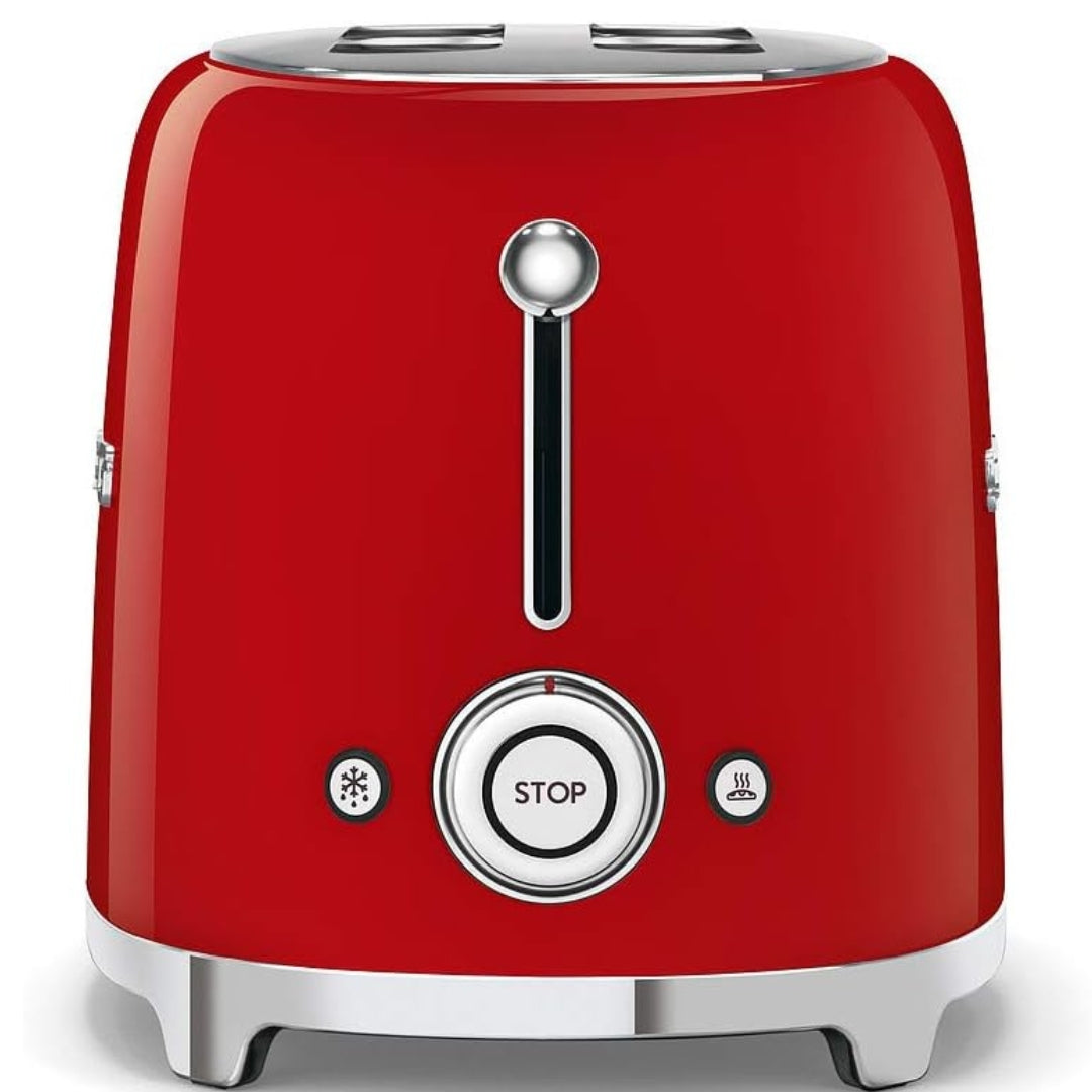SMEG PED TSF01RDEU Tostapane Rosso Lucido 2 Fette 50’s Style Funzione Bagel 950W