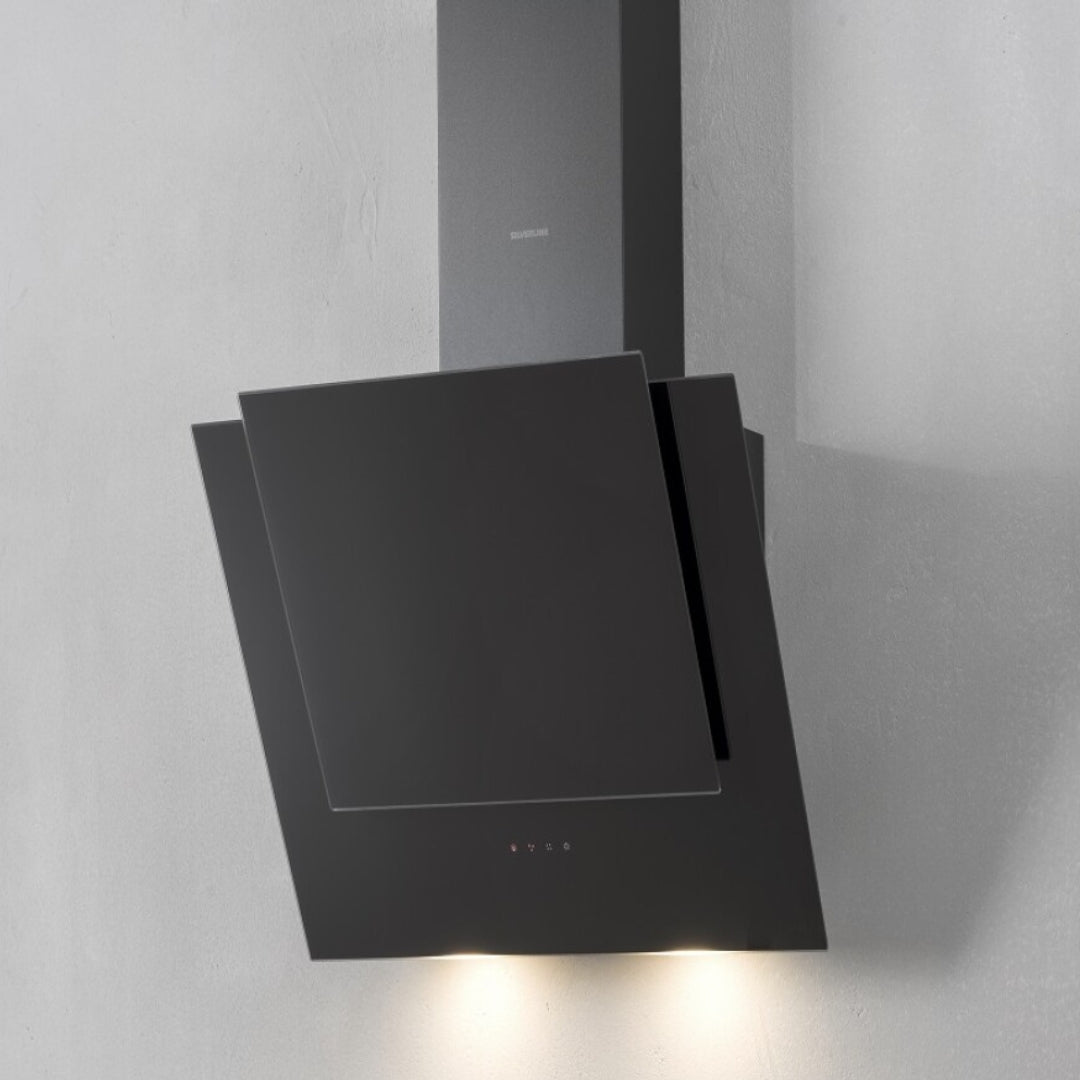 SILVERLINE 3424.6.733.01 Cappa a Parete 3 Velocità Vetro Nera Classe C cm. 60 x 40
