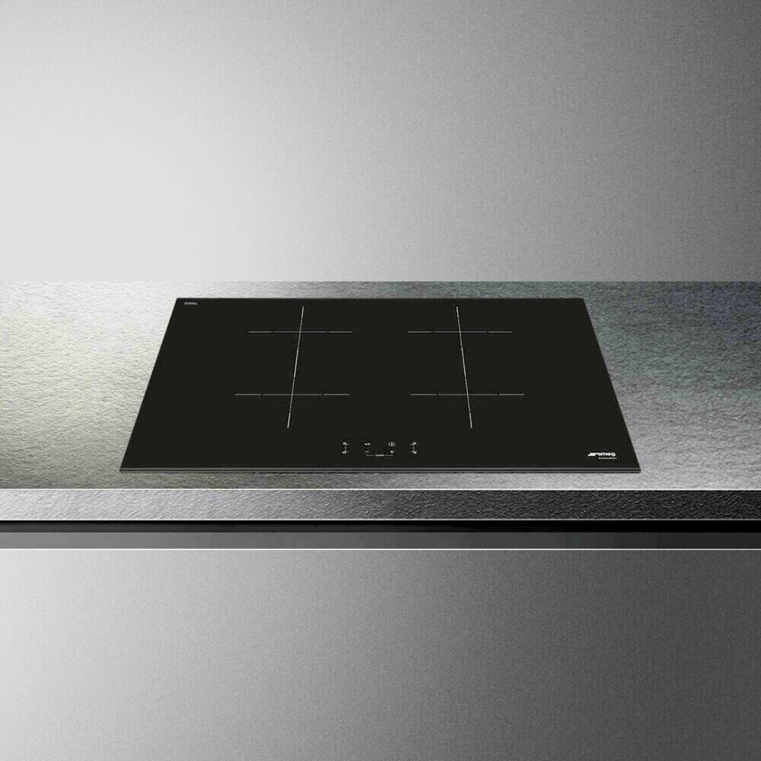 SMEG SIB2741D Piano Cottura a Induzione 4 Zone Bridge Booster Touch Control Vetroceramica Nero cm. 75 x 51