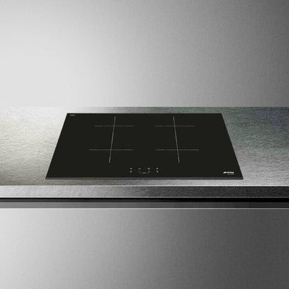 SMEG SIB2741D Piano Cottura a Induzione 4 Zone Bridge Booster Touch Control Vetroceramica Nero cm. 75 x 51