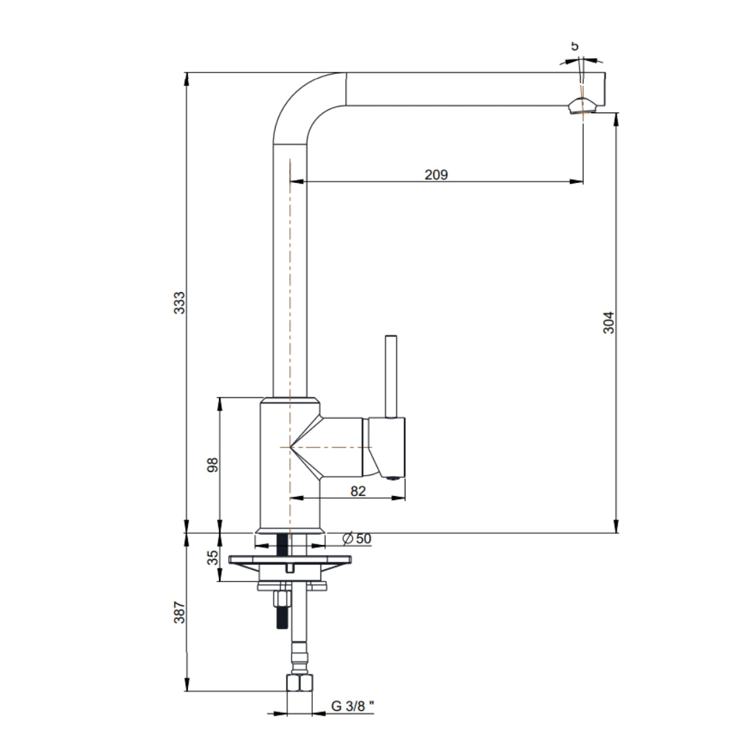 PAINI LEPANTO 78CR572A90P3 Rubinetto Miscelatore Cucina Monocomando Canna Girevole Cromo
