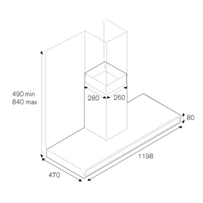 F.LLI BERTAZZONI KG120CONXA Cappa Aspirante a Parete Touch Acciaio e Vetro cm. 120 x 50
