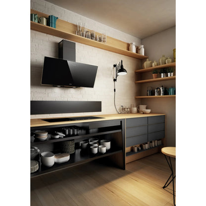 ELICA SHIRE BL/A/90 Cappa a Parete Aspirante Comandi Touch Control Luce Led Nera cm. 90