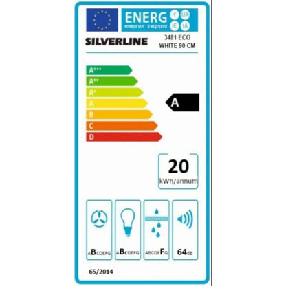 SILVERLINE ECO 3481.9.733.02 Cappa Cucina Aspirante/Filtrante a Parete cm. 90 x 34
