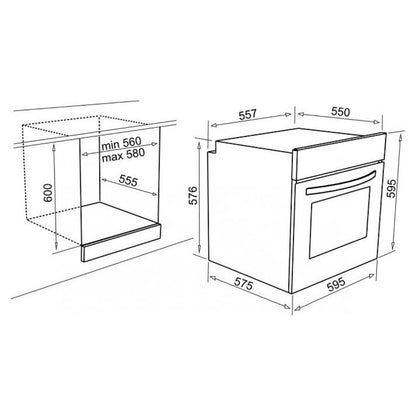 ELLECI PLANO FIAP602INNS Forno Elettrico Ventilato da Incasso Inox 73 lt. Gril cm. 60 x 60