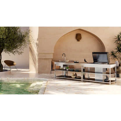 FOSTER S1000 1179561 Lavello Cucina 1 Vasca con Gocciolatoio Sinistra Inox cm. 79 x 50