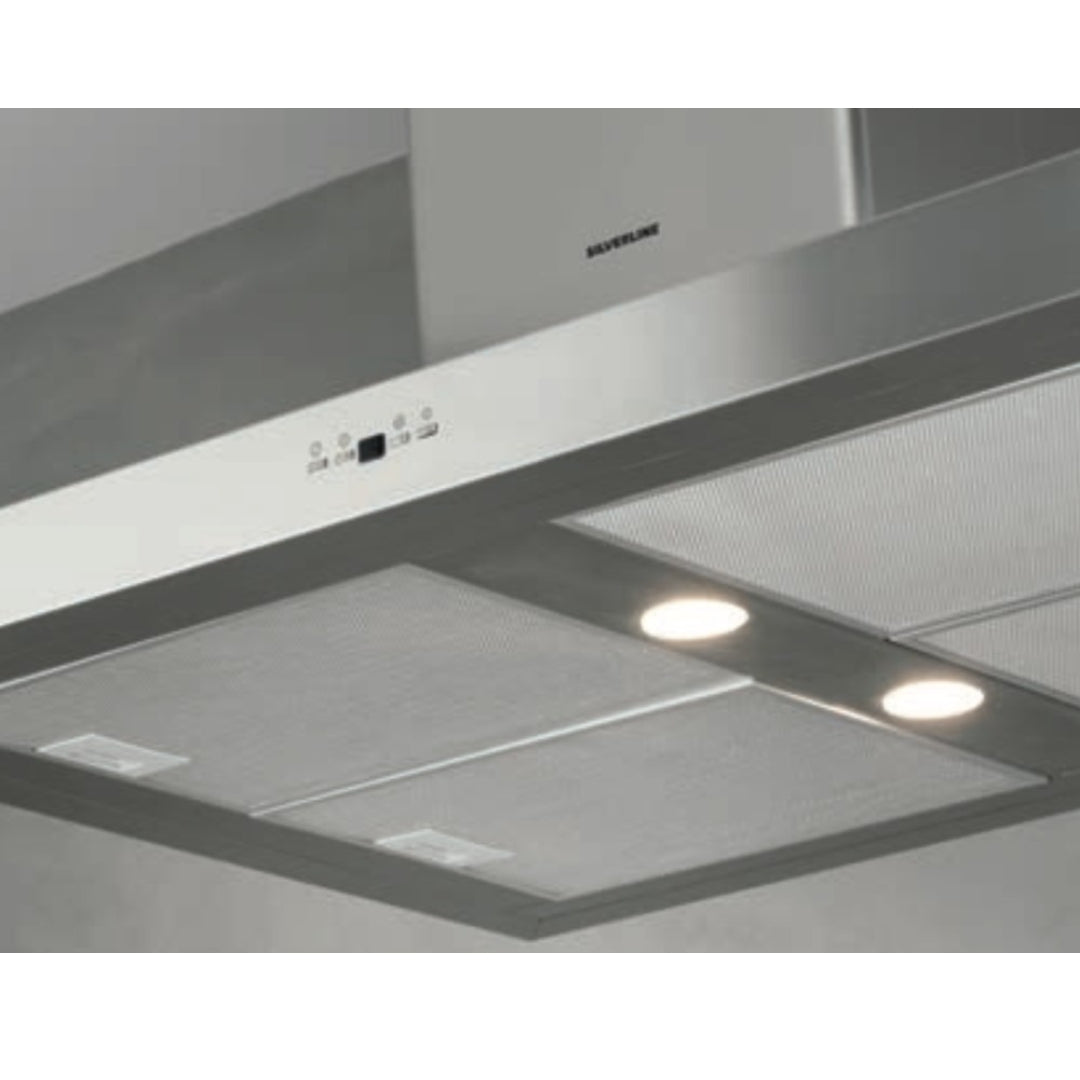 SILVERLINE 4110.9.733.01 Cappa Aspirante a Isola Inox Illuminazione LED cm. 90 x 66