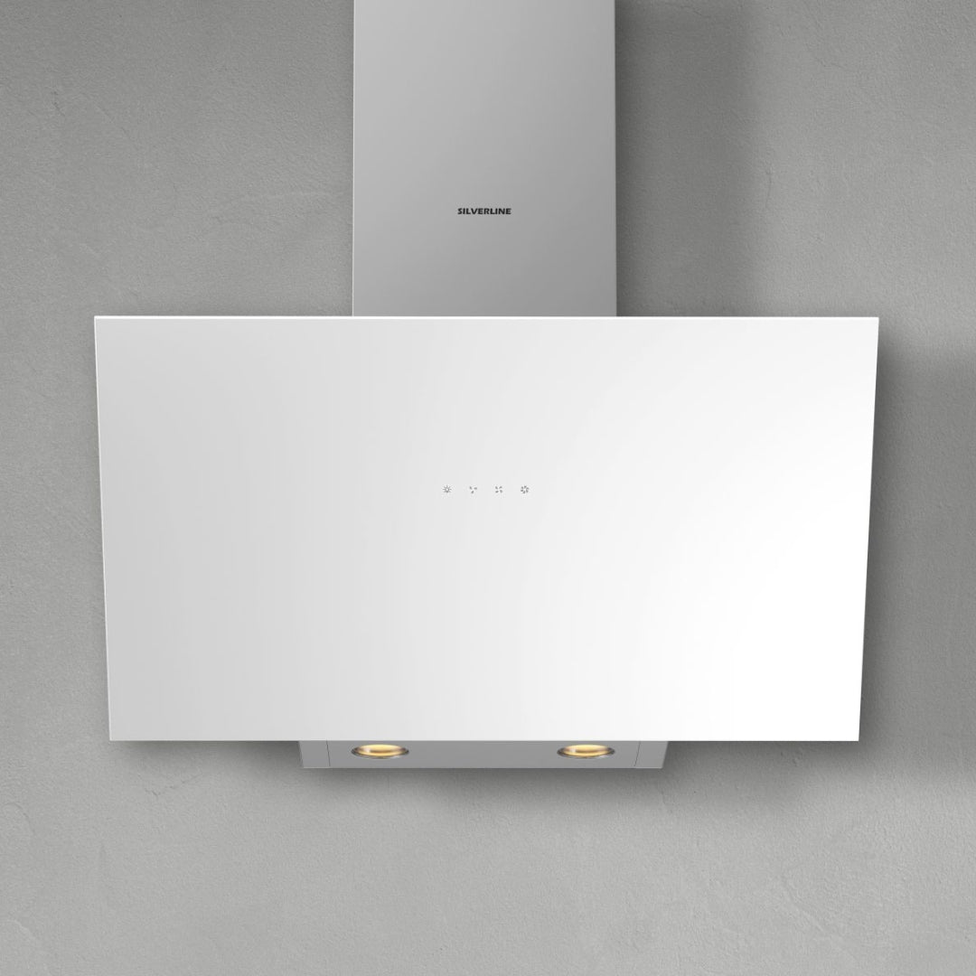 Silverline ECO 3481.6.733.02 Cappa Aspirante a Parete Bianca Vetro Classe A cm. 60 x 34