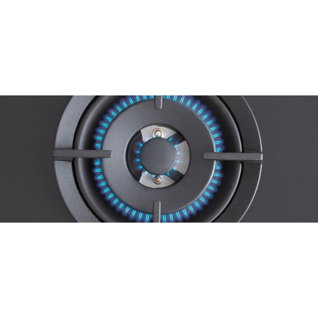 F.LLI BERTAZZONI PROFESSIONAL P604LPROGNE Piano Cottura Gas 4 Fuochi Gas 1 Fuoco Tripla Corona Griglie in Ghisa Cristallo Nero cm. 60 x 52